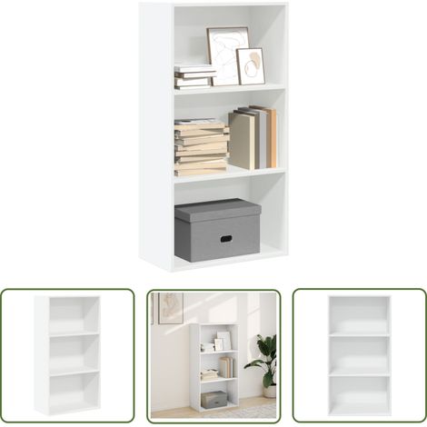 vidaXL Bibliothèque blanc 60x30x114 cm bois d'ingénierie (1/5)