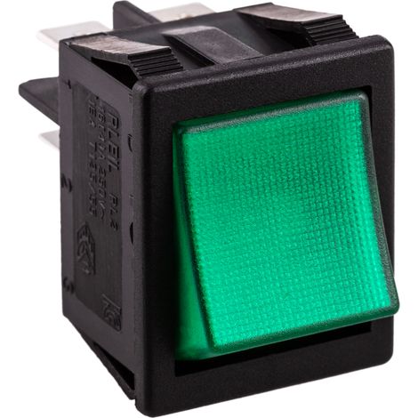 BeMatik - Interrupteur à bascule vert lumineux DPST 4 broches (1/5)