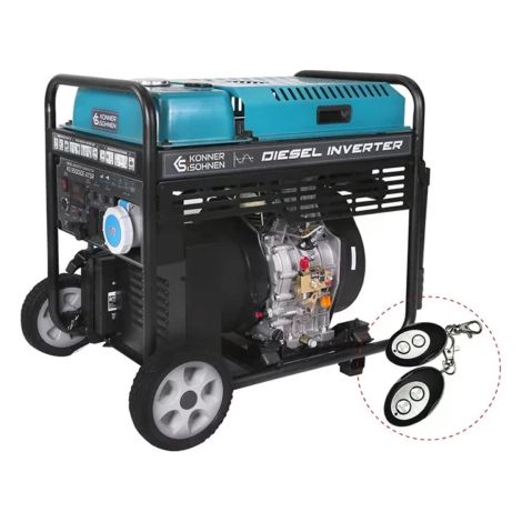 Könner & Söhnen – Groupe électrogène diesel 10 kW inverter – Démarrage électrique – Autonomie 14h à 50% – Affichage LED multifonction – 2 prises Schuko 230V (1/3)