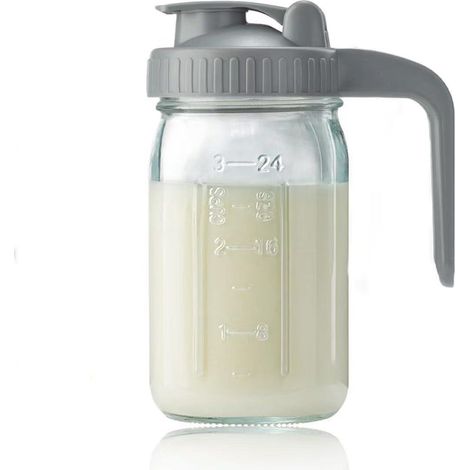 Pitcher En Verre - 32 oz - Bec Verseur En V - Couvercle Étanche - Pour Lait Maternel Jus Th Froid Café Filtre - 1 Pièce (1/5)