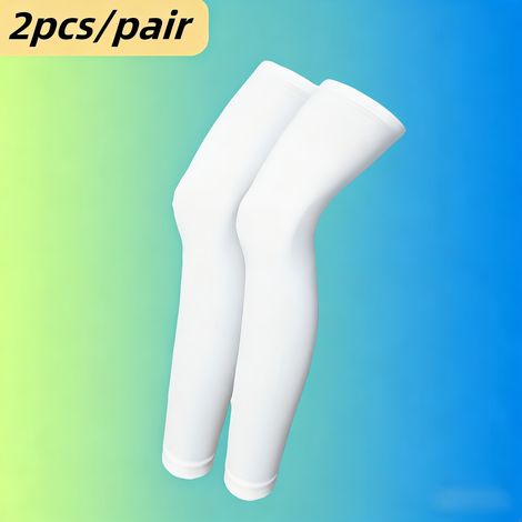 Protection des jambes anti-UV pour le cyclisme, Manchettes de jambes extensibles, séchant rapidement et respirantes, Manchettes de compression pour le cyclisme et la course à pied, 2 pièces/paire, Bla (1/5)
