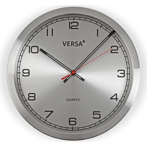 Versa Orologi da Parete Stile Classico, Misure (H x L x L) 30 x 4,1 x 30 cm, Argento (1/3)