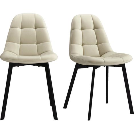 STELLIA-Chaise en velours blanc (x2) (1/5)