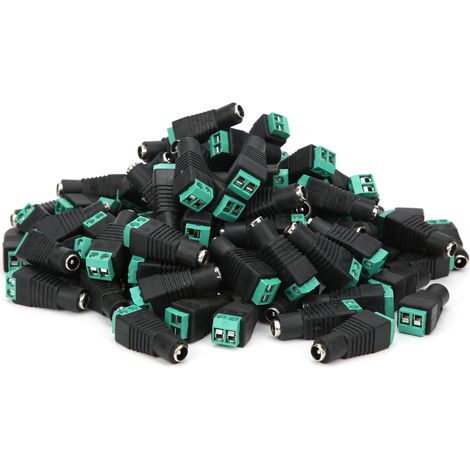 Lot de 100 fiches femelles DC pour adaptateur de surveillance, connecteur industriel d'alimentation pour caméra (1/5)