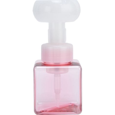 Flacon mousseur de 250 ml en plastique PETG, distributeur de mousse en forme de fleur, flacon carré pour emballage cosmétique, poudre transparente (1/5)