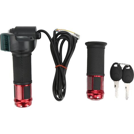 Poignée d'accélérateur numérique pour scooter électrique 12V-99V, avec verrou et manchon rouge