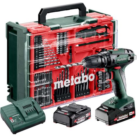 Metabo - Taladro AKU 18V con atornillador de impacto y accesorios, 2x batería 2,0 Ah Li-Power, cargador 602245710 (1/4)