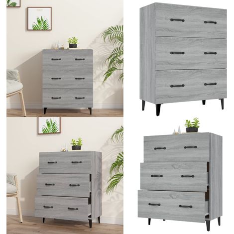 Sideboard Grau Sonoma 69,5x34x90 cm Holzwerkstoff - Schreibtisch - Wohnzimmermöbel - Sideboard - Grau - Holzmöbel - Home & Living (1/5)