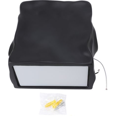 Applique murale moderne mini en résine, lumière chaude, câblée, minimaliste, carrée et plissée, idéale pour salon, chambre, escaliers et couloirs (100-240 V). (1/5)