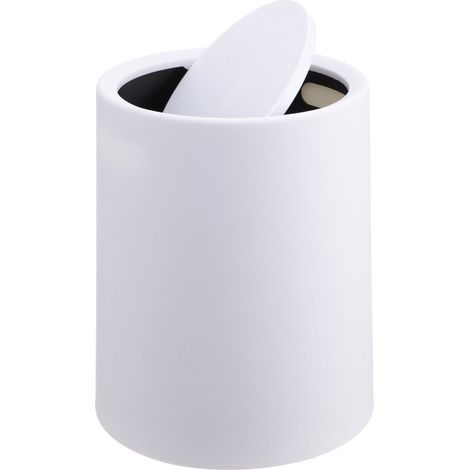 Papelera de plástico para baño de 6 l con tapa abatible (1/5)