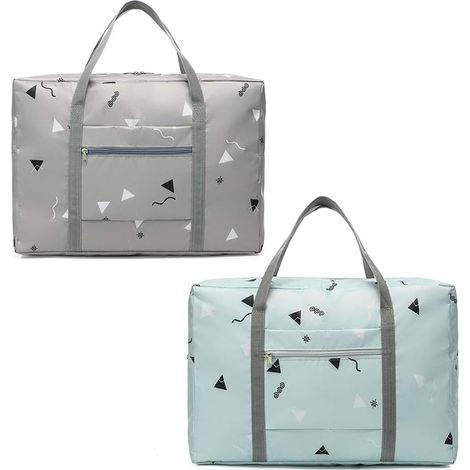 Sac de voyage pliable 2 pièces Bagage à main léger (gris, vert)