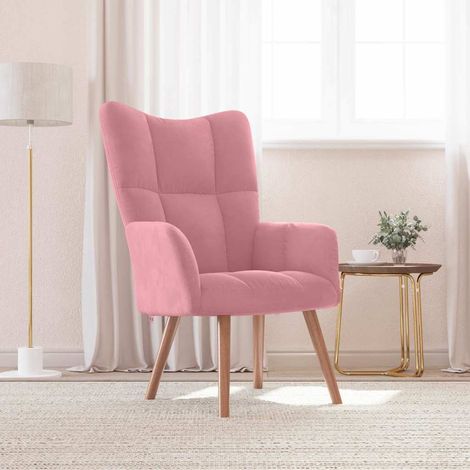 vidaXL Chaise de relaxation Rose Velours (1/5)