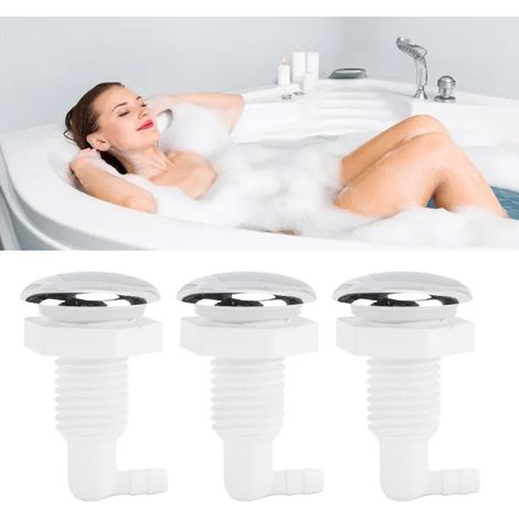 3 Pièces Ensemble de Buse de Bulles pour Bain Spa Accessoires de Baignoire Massage Jets de Surf (1/5)