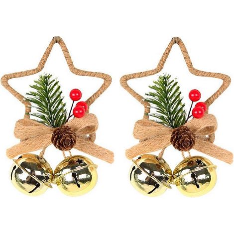 Clochette en métal en forme d'étoile à cinq branches pour sapin de Noël à faire soi-même - JBMEDIA (1/4)
