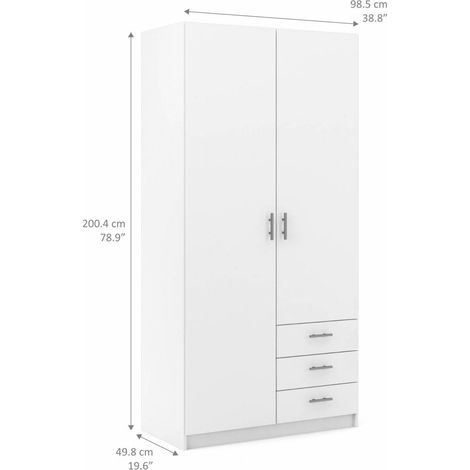 KIT ARMARIO SPRINT 2A+3C 98X50X200 BLANCO