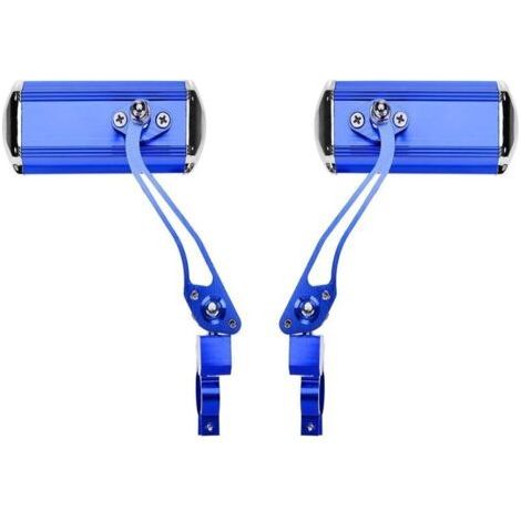 Rétroviseurs de guidon de vélo de montagne (bleu), moto, conversion de vélo, miroirs en aluminium, réflecteurs de sécurité (1/5)
