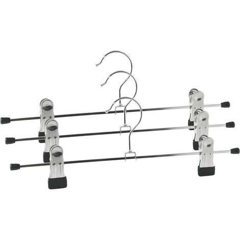 Perchas metálicas para pantalones con pinzas, 3 unidades. (1/5)