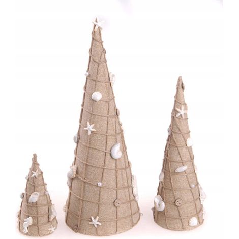 Alberi decorativi alessi set tre beige plastica 42 cm