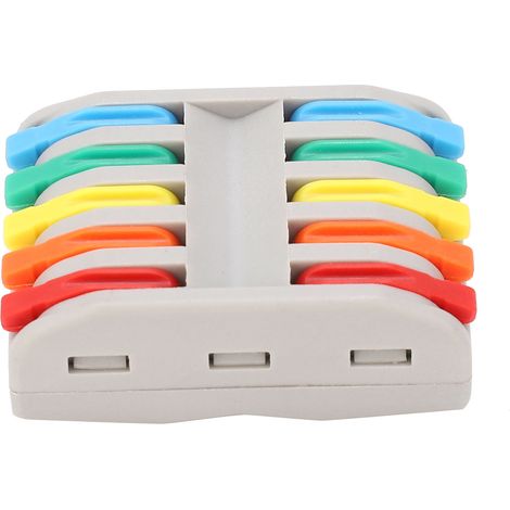 5Pcs Connecteur Rapide de Fil, Bloc de Serrage SPL, Conducteur Flexible et Câble Dur, Multicolore, SPL‑5 (1/5)