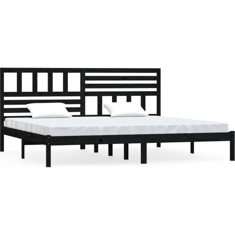 Maison Exclusive - Massivholzbett Schwarz Kiefer 200x200 cm