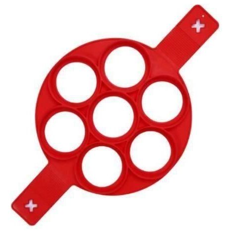 Moule à crêpes - T04C6F - Silicone Rouge - Réutilisable - Anti-adhésif - Compatible lave-vaisselle