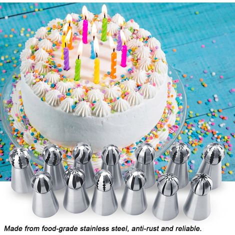13 douilles à pâtisserie russes pour décorer gâteaux, crèmes au beurre et autres pâtisseries. (1/5)