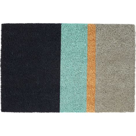 Premier Housewares Stripe Design Door Mat Non Slip Floor Mat Indoor And Outdoor Welcome Mat With Robust Coir For Door Entrances House Entryway Kitchen Outside Porch And More 40 x 2 x 60 (1/4)