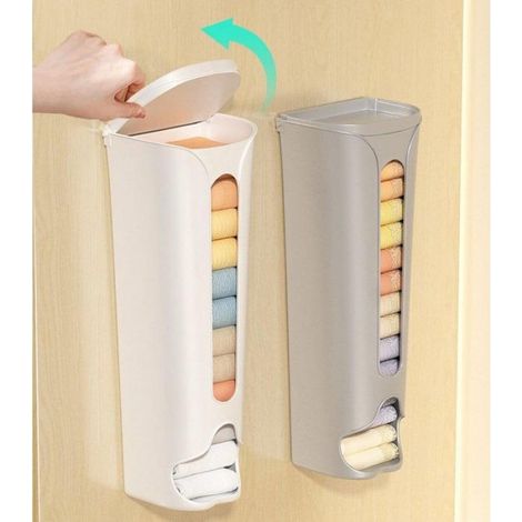 Boîte de Rangement Murale à Tiroir, Installation Sans Perçage, Organisateur Sous-vêtements Chaussettes Cravates, Blanc (1/4)