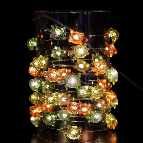 Guirlande lumineuse féérique en forme de tortue, 40 LED, étanche, alimentée par USB, 8 feux (1/4)