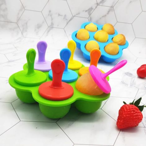 Moldes de silicona para paletas, molde para helado con palitos de plástico, mini moldes sin BPA, molde multifuncional para paletas infantiles, base verde