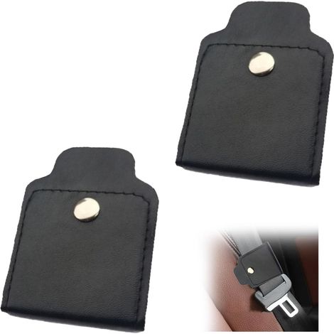 Portacavo per auto, 2 clip per cavo in pelle PU premium per il comfort automatico del cinturino universale per volwassenen (tipo a scatto nero) (1/5)