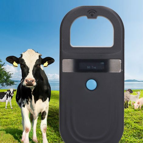Lecteur de puces double bande 134,2 kHz, scanner de microprocesseurs avec écran OLED, lecteur d'identification de puces compatible FDX-B et EMID, Microchip noir avec Bluetooth (1/5)