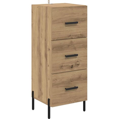 Maison Exclusive - Vitrina Roble artisan 34 x 34.5 x 90 cm Madera (1/5)