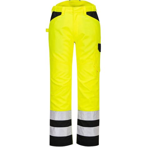Pantalón PW2 Service de Alta Visibilidad para Trabajo / Amarillo Negro / 28