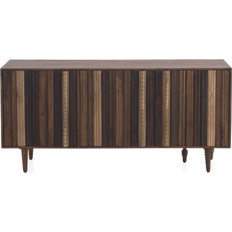 Sideboard mit 3 mehrfarbig laminierten Türen aus massivem Akazienholz (1/5)