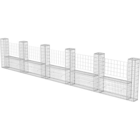 Vidaxl – Panier de gabion en acier galvanisé 570x20x100 cm – Capacité de charge 1400 kg/m³ – Pour murs de soutènement et aménagement paysager
