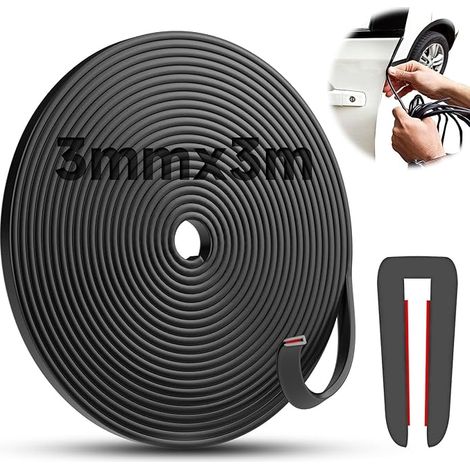 Protection Bord de Tole 3mm Joint EPDM en U Profilés Noir Caoutchouc pour Portes Voiture Trappes Coins Table Fenêtres (1/5)