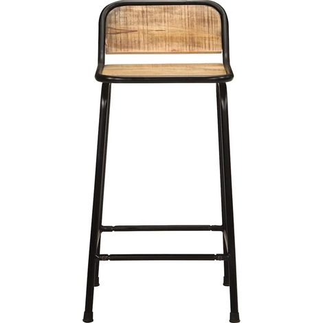 Tabourets de bar  Chaise de bar lot de 4 bois massif manguier brut