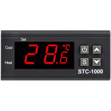Contrôleur de température numérique intelligent STC-1000 AC 110/220V pour réfrigérateur et chauffage avec pince de charge. (1/4)