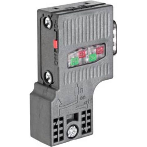 Siemens SIMATIC DP Connettore PROFIBUS RS 485, Fast Connect, senza presa PG, 90°, 6ES79720BA520XA0 (1/2)