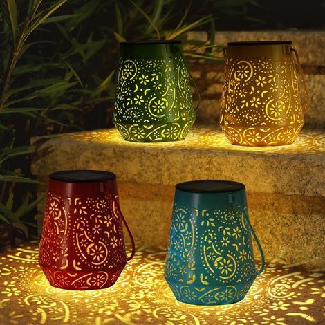 Farol solar de jardín para exteriores – Lámpara LED decorativa con 4 colores, IP44 (1/5)