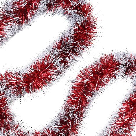 Christmas Tree Garlands (Set of 3) - Christmas Tree Decorations Approximately 2 Meters - Red Silver Christmas Garlands for Christmas, Festival, and Holiday Parties - Red Garlands Christmas Decorations (1/5)