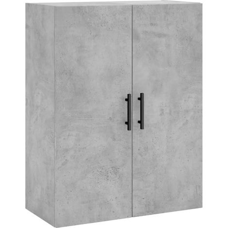 Mobiletto a parete pratico 69,5 x 34 x 90 cm stile contemporaneo contenitore in legno composito grigio cemento 020048599