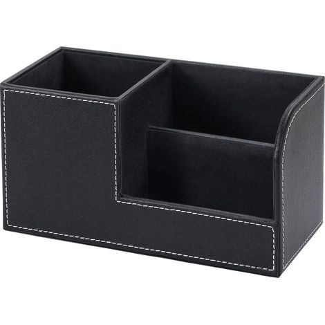 Multifunktionaler Schreibtisch-Organizer aus PU-Leder mit Stifthalter (1/5)