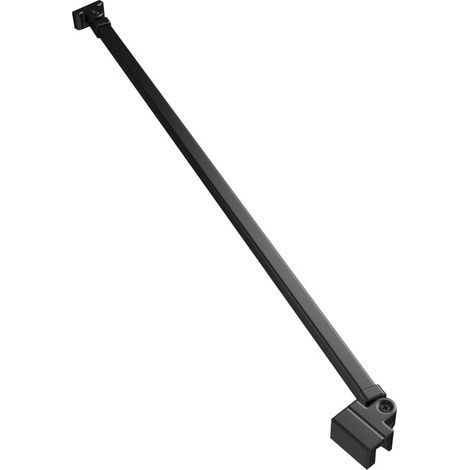Dusche Stabilisator 50cm, einstellbar für Glasstärken 5-8 mm Stabilisierungsstange Dusche für Duschwand, Duschkabine, Seitenwand Fixiert, Haltestange Duschwand Winkel flexibel Wandmontage, Matt Schwar