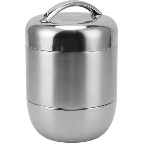 Boîte isotherme de 1,5 litre en acier inoxydable, multicouche, étanche, avec couvercle, idéale pour le travail, couleur acier inoxydable (1/5)