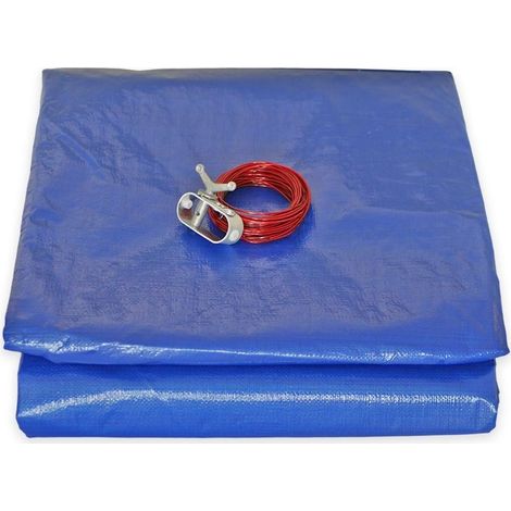 Housse ronde pour piscine gonflable – Diamètre 3,60 m pour piscine de 3 m – Modèle PO155RD avec filet de drainage (1/5)