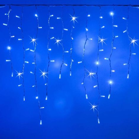 Guirlande Stalactite lumineuse PML Série Professionnelle, 228 Maxi LED BLEU & BLANC 3xH1m IP67 Lotti