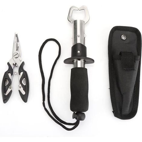 BEL Kit d\'outils combinés multifonctions Poignée droite en acier inoxydable Poignée de contrôle de pêche Petites pinces (1/4)