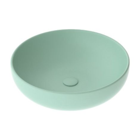 Lavabo a Bacinella Diametro Ø45 cm - Colore Acqua Mat - Da Appoggio - In Ceramica - Smaltato (1/3)
